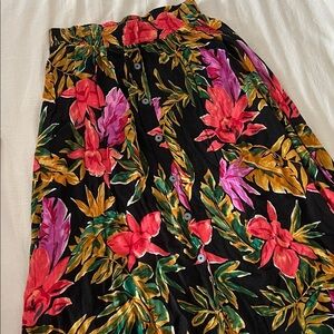 Floral Black Skirt